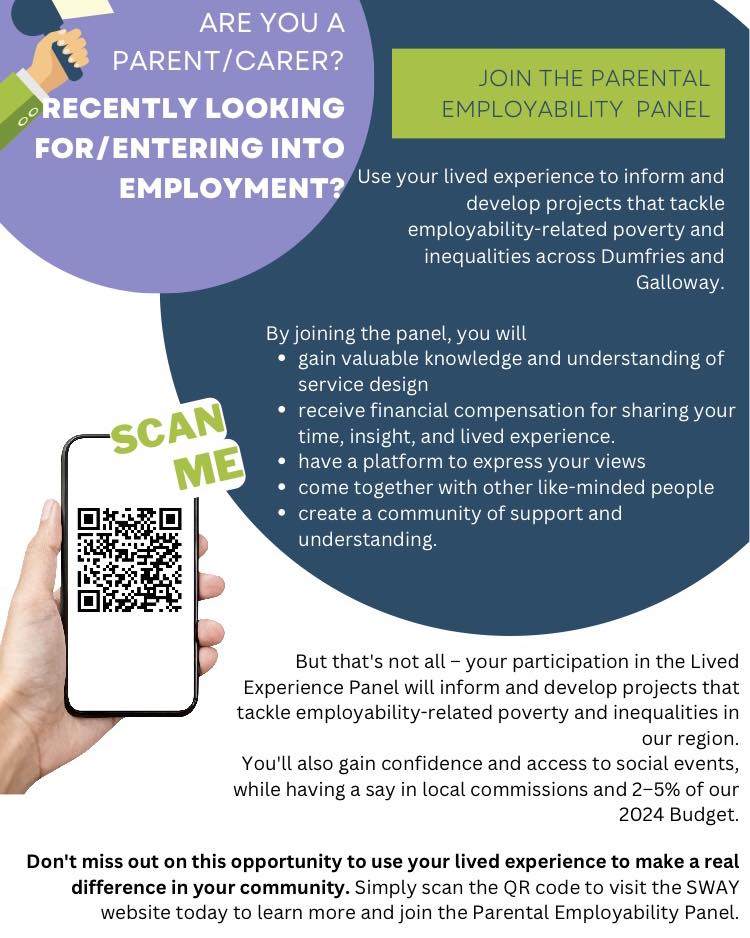 Are you a Parent/ Carer recently looking for / entering into employment? See below for QR code or access link below sway.cloud.microsoft/p5YtDpjTFfC3wV… #commmnityengagent #lifelonglearning #learnersvoice