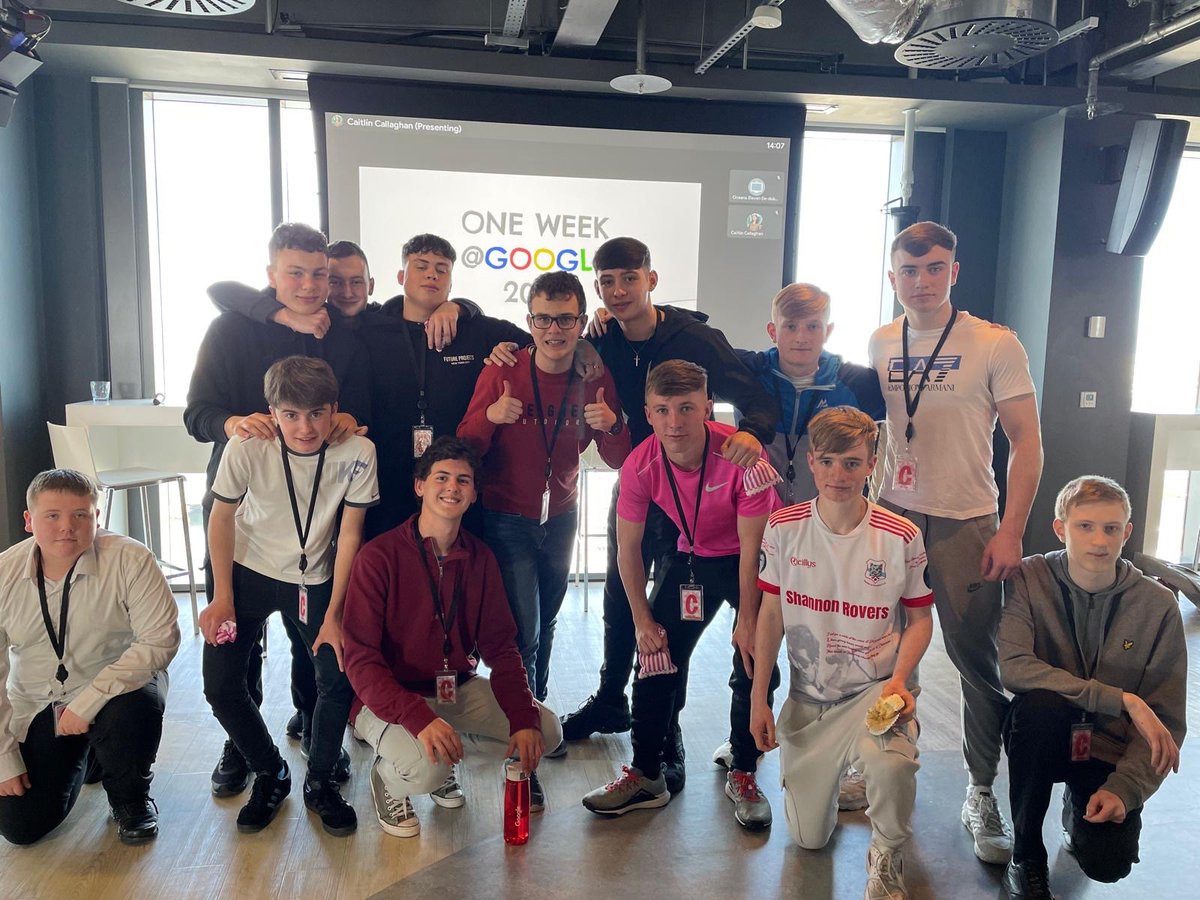 Well done to our TY students who completed a week of work experience in Google. The boys had the opportunity to shadow employees in different departments. It was an amazing opportunity for our students and we would like to thank @google for their support.