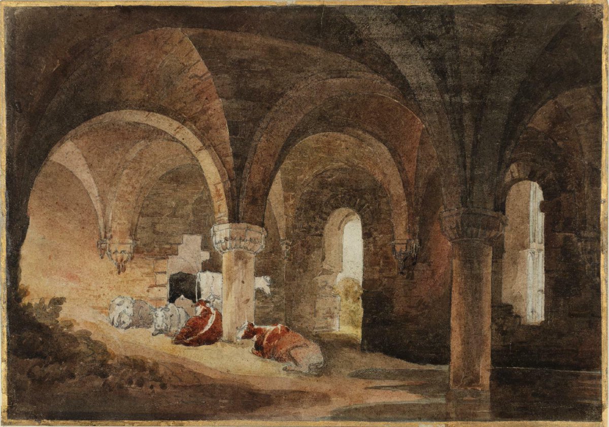 Crypt of Kirkstall Abbey (after J.M.W. Turner). Verso: Classical Landscape (after Poussin) tate.org.uk/art/artworks/c…