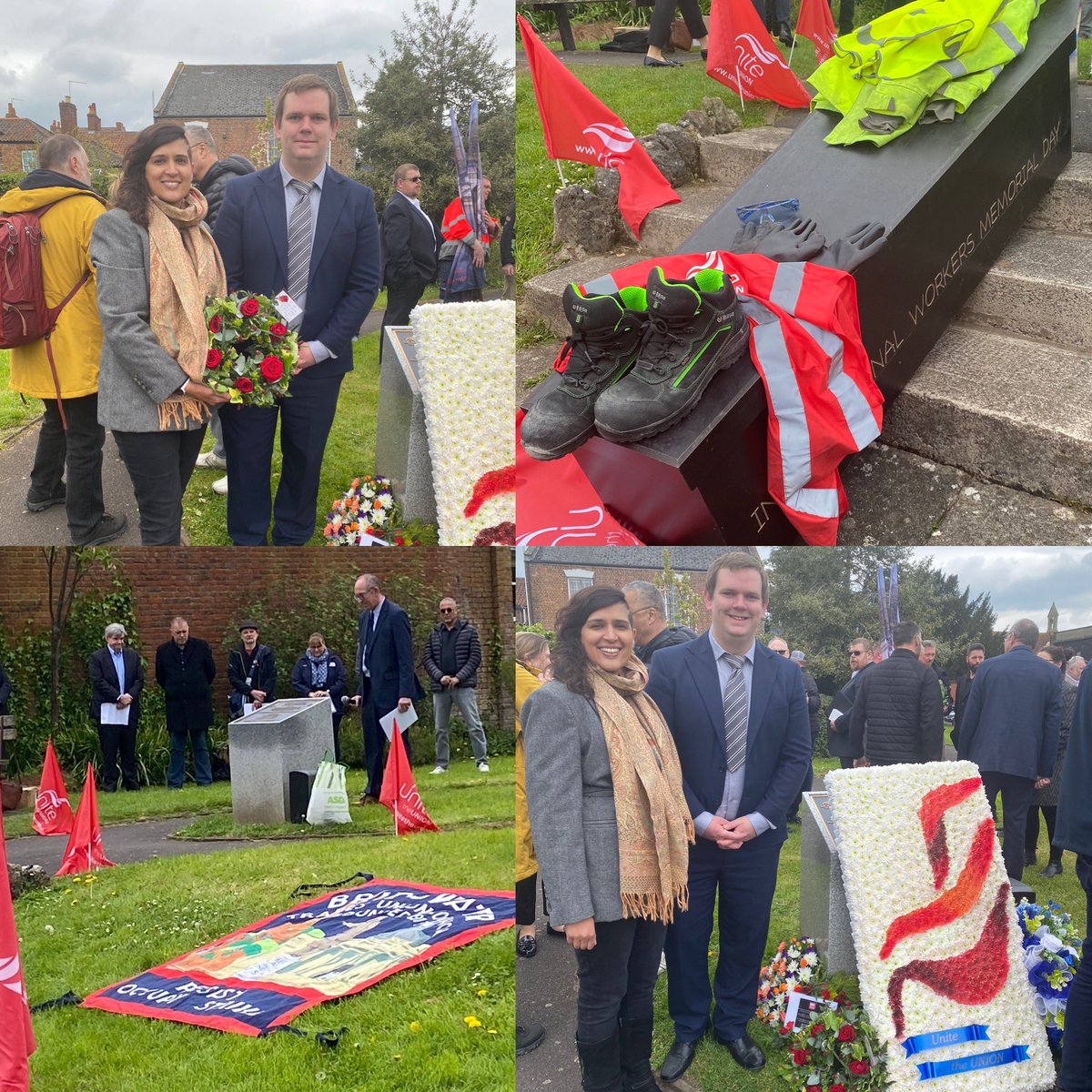 Heartbreaking statistics at the International Workers Memorial Day in Bridgwater organised by @unitetheunion today. We will continue to fight for the living and remember the dead. @ThompsonsLaw @cathclad @VeritySaber