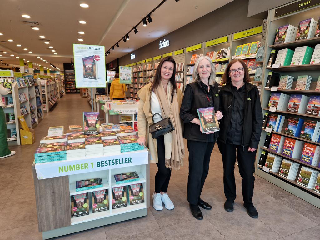 Last stop on today's signing tour for The Trial at @easons @atLiffeyValley . Here's Jo with Janet and Michelle. Cheers ladies! @quercus