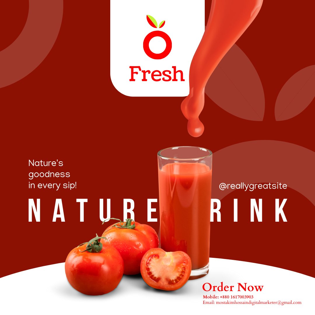 🍅🥤Fresh Tomato Juice🍅🥤

🥤 Craving a burst of flavor that's both healthy and invigorating?  our delightful Fresh Tomato Juice! 🍅🥤

Order or Visit Now
📱 Phone: +8801617003903
📧 Email: mostakimhossaindigitalmarketer@gmail.com

#freshtomatojuice #freshjuice #tomatojuice