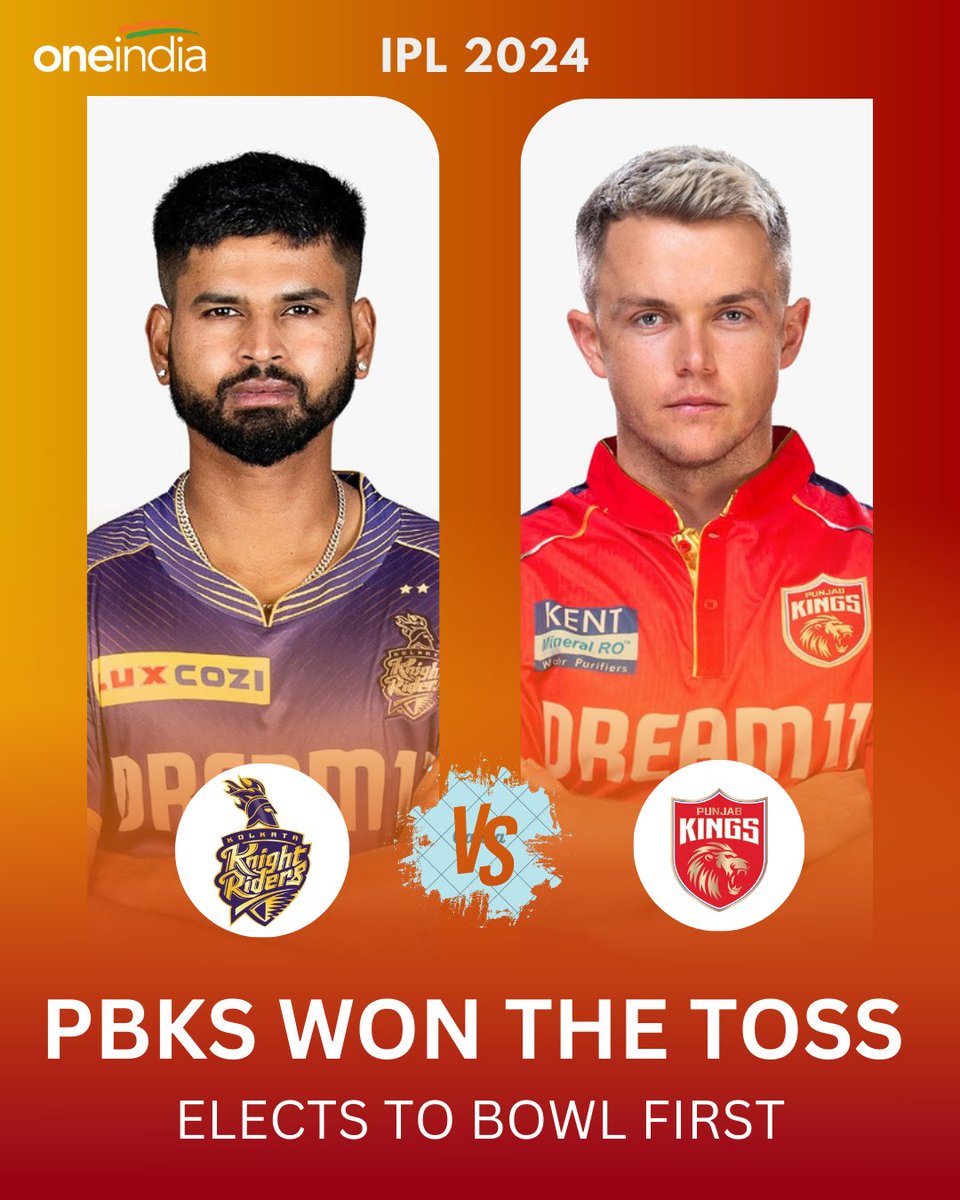 Punjab Kings opt to bowl..! #KKRvsPBKS #PBKSvsKKR #KKRvPBKS #PBKSvKKR #PunjabKings #KolkataKnightRiders #TATAIPL #TATAIPL2024 #IPL2024 #Oneindiatelugu 📸: IPL/BCCI