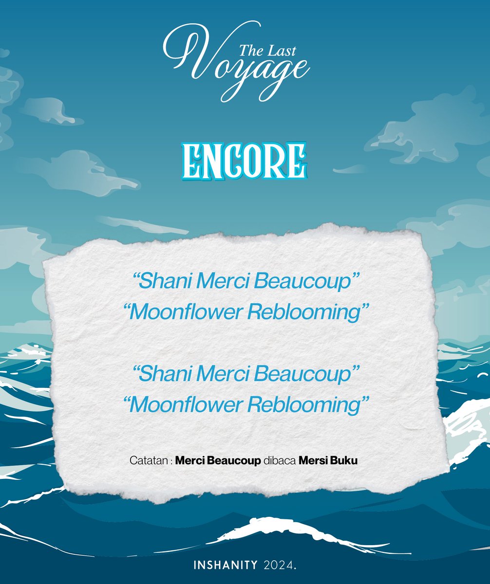 <a href="/N_ShaniJKT48/">Shani Indira</a> 𝐄𝐧𝐜𝐨𝐫𝐞

"𝘚𝘩𝘢𝘯𝘪 𝘔𝘦𝘳𝘤𝘪 𝘉𝘦𝘢𝘶𝘤𝘰𝘶𝘱"
"𝘔𝘰𝘰𝘯𝘧𝘭𝘰𝘸𝘦𝘳 𝘙𝘦𝘣𝘭𝘰𝘰𝘮𝘪𝘯𝘨"

"𝘚𝘩𝘢𝘯𝘪 𝘔𝘦𝘳𝘤𝘪 𝘉𝘦𝘢𝘶𝘤𝘰𝘶𝘱"
"𝘔𝘰𝘰𝘯𝘧𝘭𝘰𝘸𝘦𝘳 𝘙𝘦𝘣𝘭𝘰𝘰𝘮𝘪𝘯𝘨"

Mohon bantuan teman-teman untuk menyuarakan encore di atas pada <a href="/N_ShaniJKT48/">Shani Indira</a> Graduation