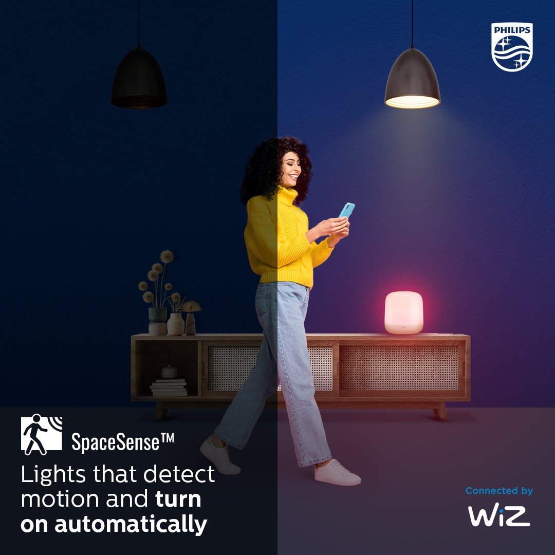 Experience the innovation of SpaceSense with Philips Smart Wi-Fi LED lighting range, where lighting meets effortless automation with motion detection. Enjoy personalized ambiance control, effortless convenience, and energy efficiency. 

#PhilipsLighting #WiZ #SmartLighting