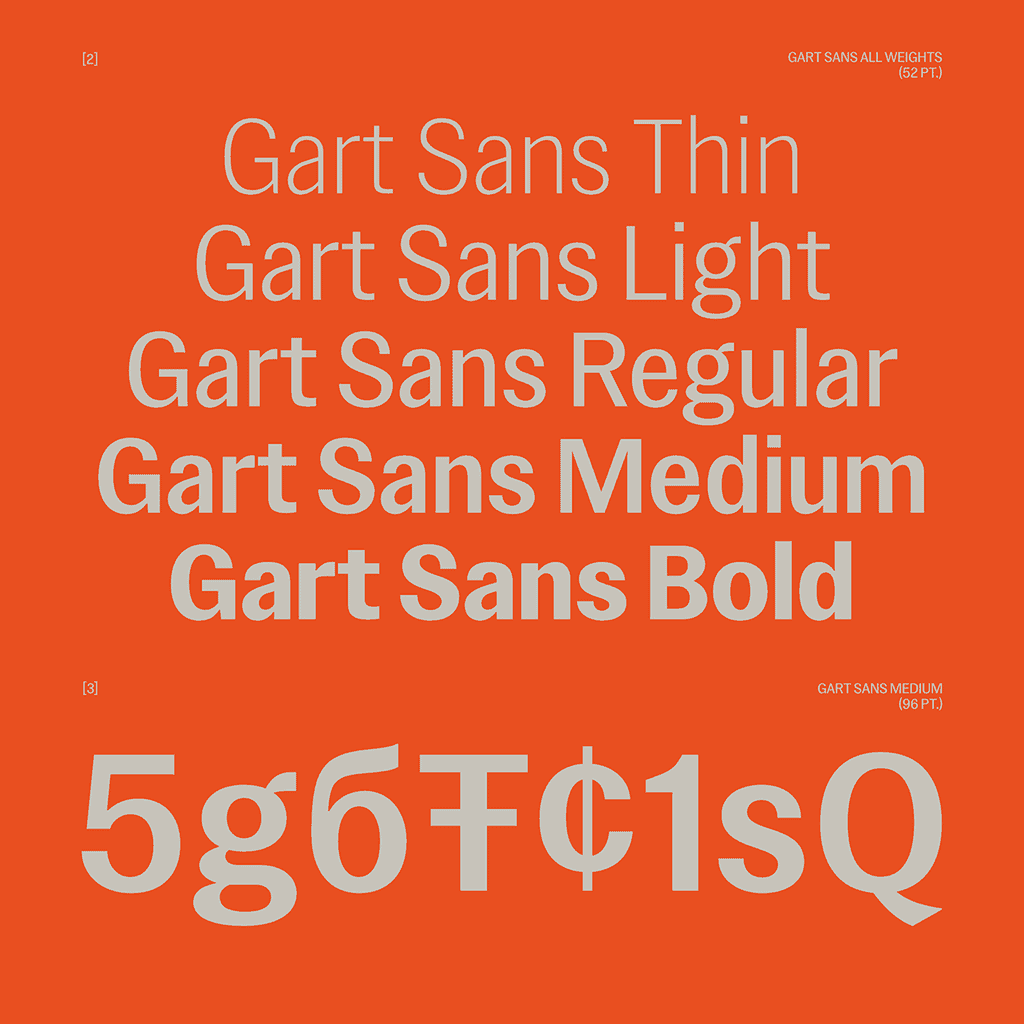 Gart Sans #font Gart Sans is a grotesque font that preserves the characteristics of early 20th-century grotesques, primarily used in advertising. Type design: @gotsanyuk Test out live on screen. 🔗 type-department.com #typedepartment