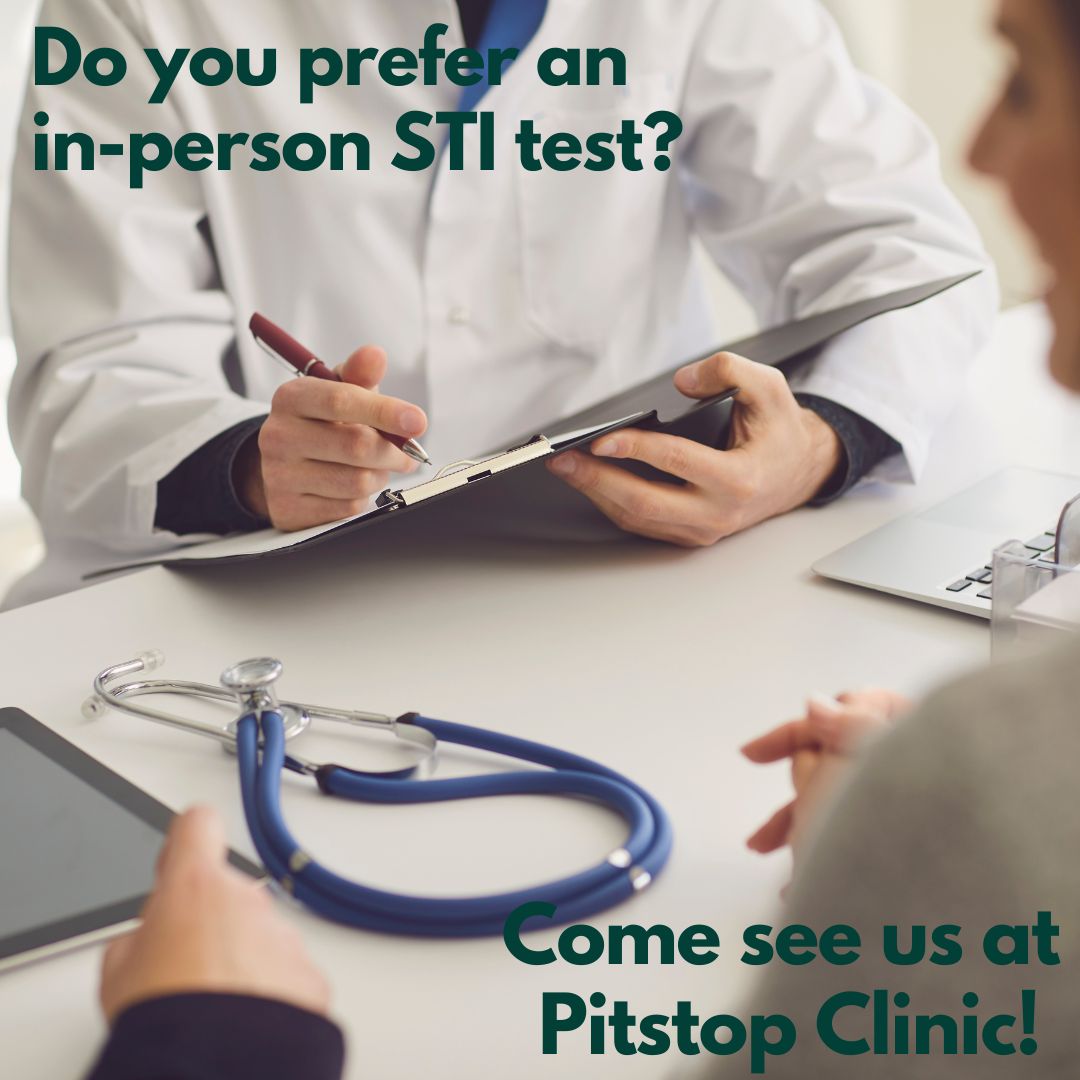 Pop along to our walk-in clinic this evening (5-7pm) for an STI screening pitstopplus.org/pitstop-clinic/
