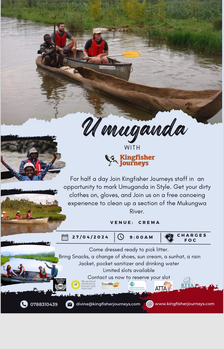 Join us tomorrow for Umuganda as we do a cleanup in Mukungwa river, Musanze. #cleanup #umuganda #Sustainability #adventure