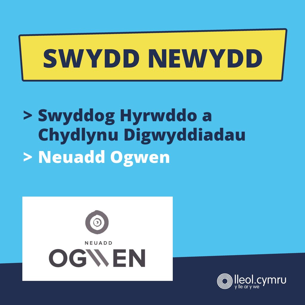 **HYSBYSEB SWYDD NEWYDD**

>> Swyddog Hyrwddo a Chydlynu Digwyddiadau
>> Neuadd Ogwen

Manylion yma >> bit.ly/3w9iV4y 

@NeuaddOgwen | @PartneriaethOg