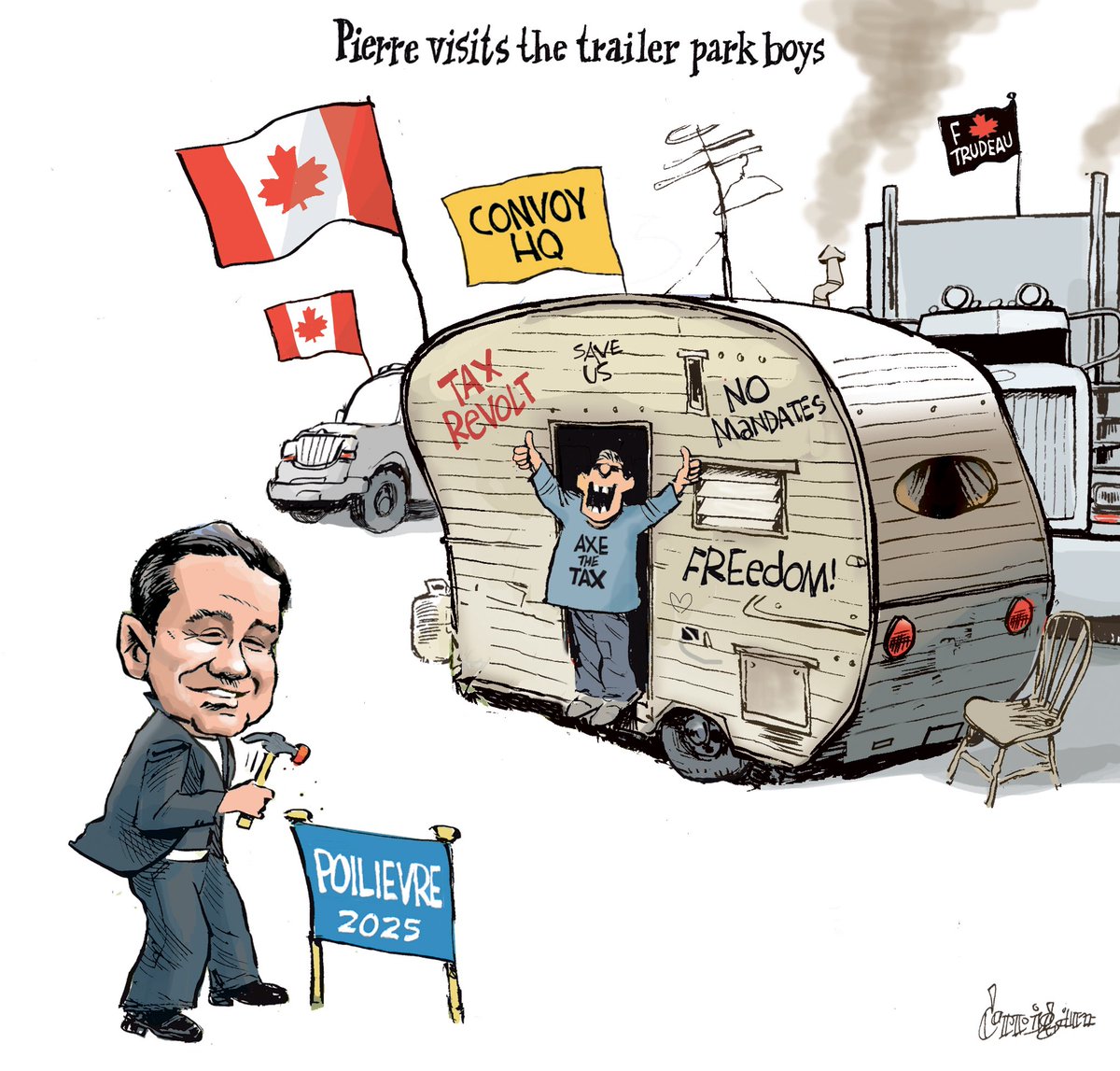 Looking for support…weekend cartoon. #poilievre #canpoli #Diagolon