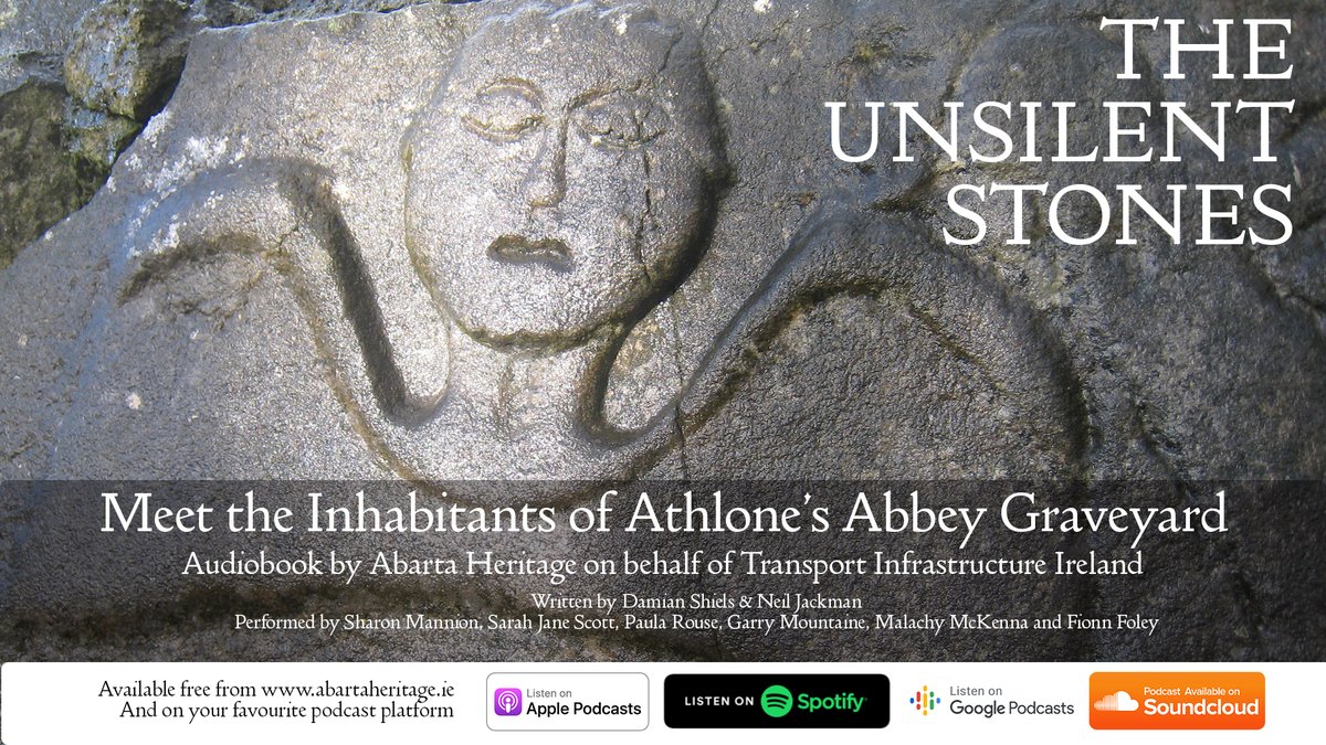 Start your Sunday with a story! In the Unsilent Stones Audiobook we meet the inhabitants of Athlone's Abbey Graveyard, with a full cast telling the tales of life and death in Athlone, based on archaeological and historical evidence. Listen here: abartaheritage.ie/the-unsilent-s…