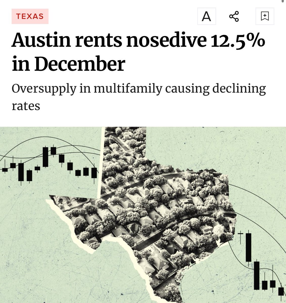 it’s wild that coastal cities have spent years debating if YIMBY policies will lower rents, and Austin just… did it

they streamlined permitting, upzoned most of the city, and eliminated parking mandates. Tons of housing is going up and rents are plummeting.

YIMBY policies work