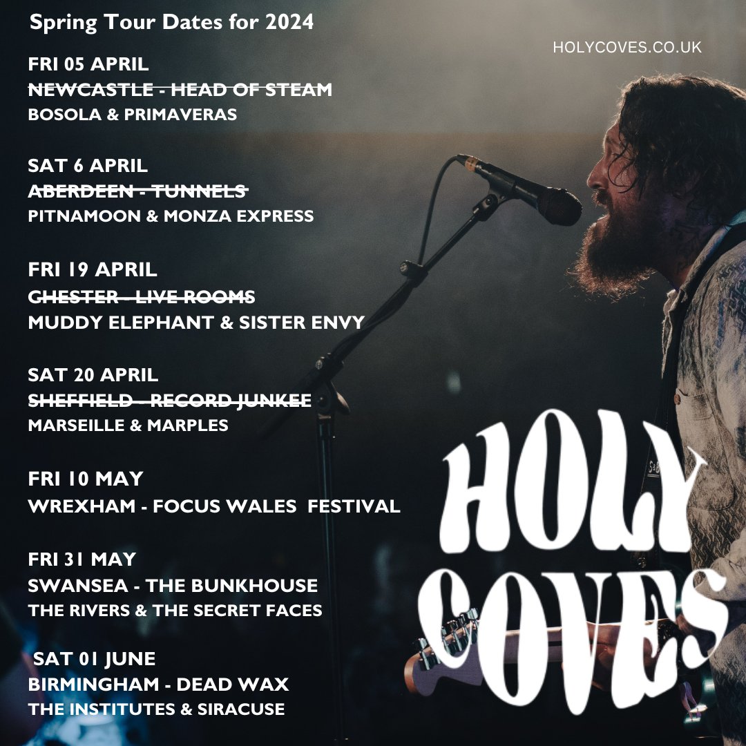 4 down! 3 to go! They say time flies when you're having fun! We definitely have been! Now there's only three more shows to go on our Spring Tour! WREXHAM, SWANSEA, BIRMINGHAM! Have you got your tickets yet? 👇 linktr.ee/HolyCoves