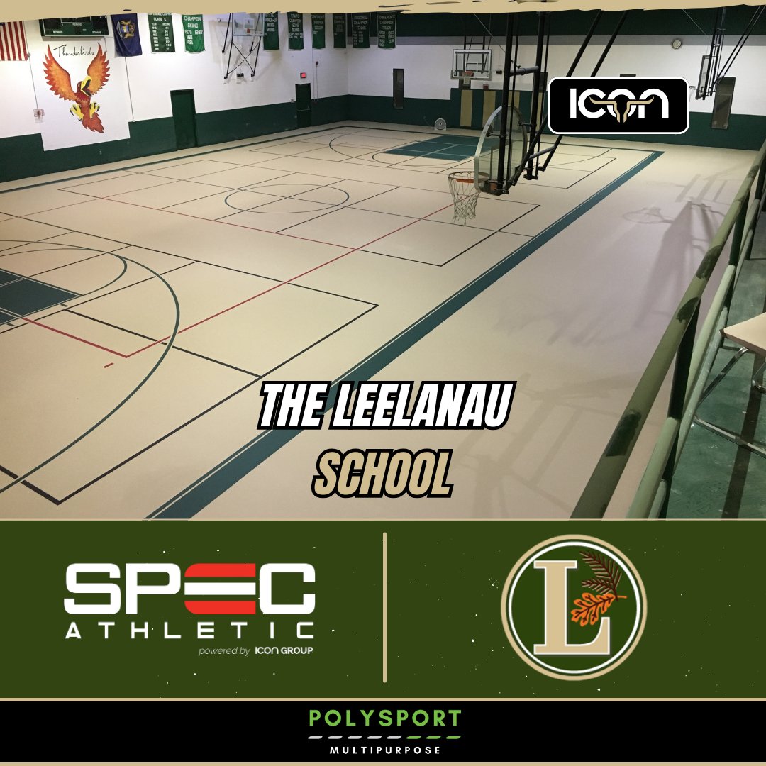 The #PolySport surface at the Leelanau School in Michigan keeps students safe when playing gym sports and doing multipurpose activities 🏀🏐

Looking for sports flooring installation? Find your local sales rep for more info: team-icon.com/#find-a-sales-…

#WeBuildICONs #IconicRooms