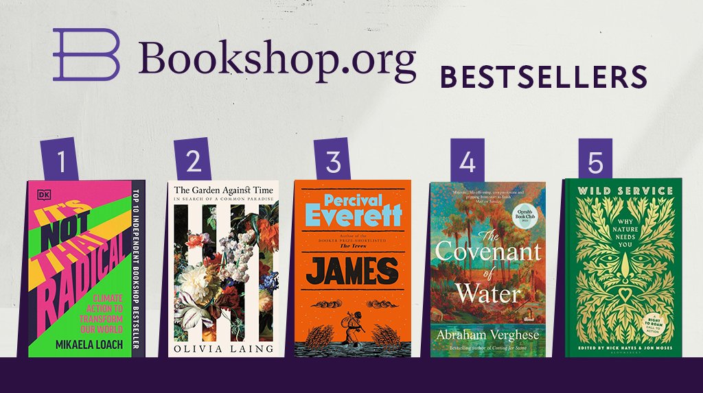 Here are the top five books that the Bookshop.org community have been loving this week. From vital climate action to garden contemplations, via fresh fictions steeped in history, and a call to re-wild and reconnect with the natural world. uk.bookshop.org/lists/bookshop…