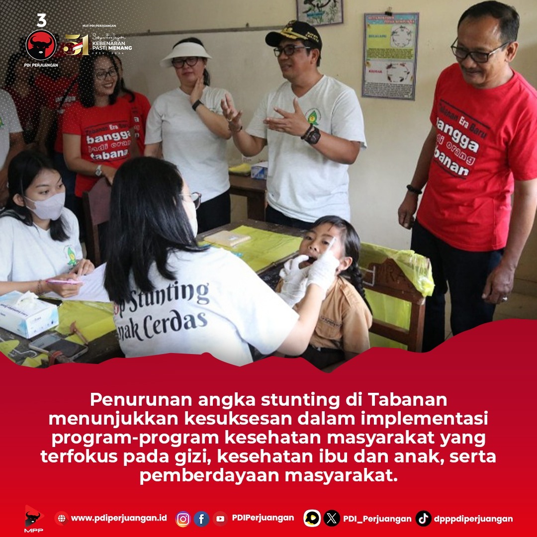 Pemkab Tabanan Berhasil Turunkan Angka Stunting. Dibawah kepemimpinan Bupati Tabanan Dr I Komang Gede Sanjaya, Tabanan berhasil menurunkan angka Stunting hingga angka 6,3 persen. Bupati Sanjaya Ajak Semua Pihak Serius Turunkan Kasus Stunting. Pemerintah Daerah Berkomitmen…