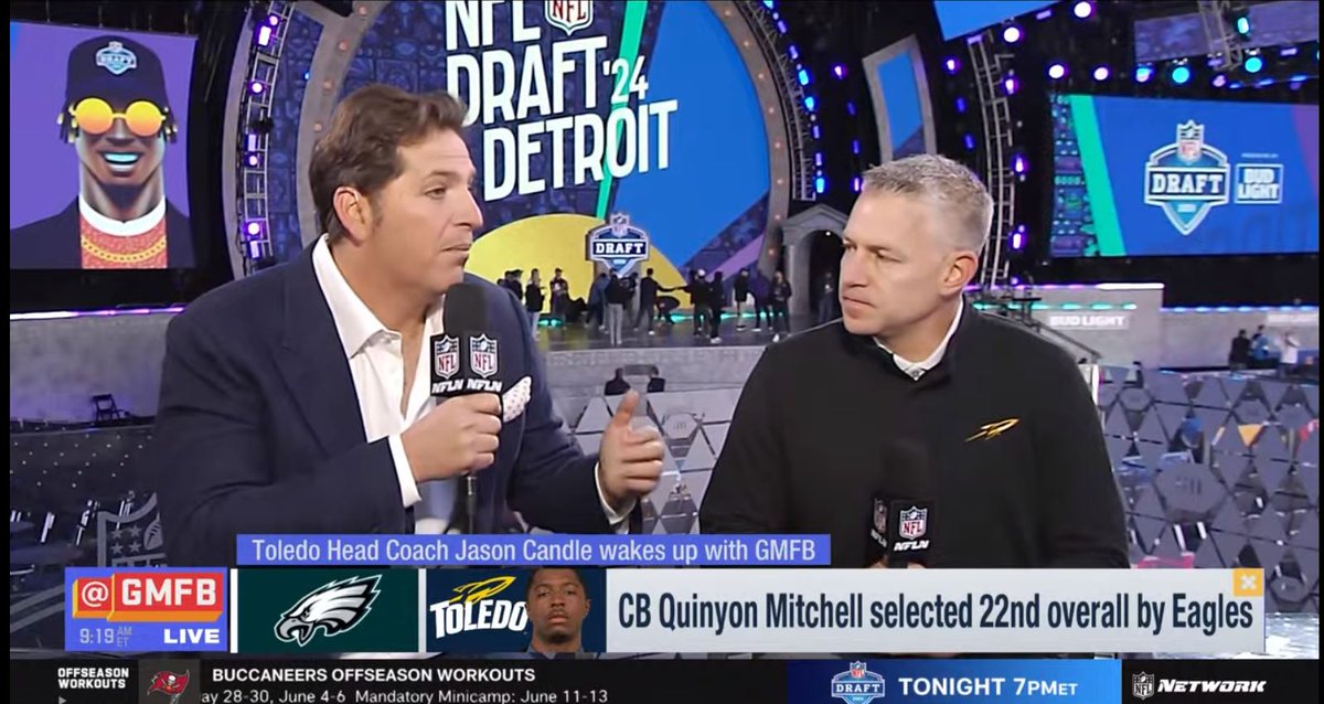 Cool to see @CoachCandle on the @nflnetwork this morning talking about @QuinyonMitchell! #TeamToledo
