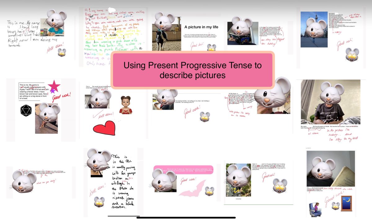 #diaryfrom1to1
I love that by using the iPad, my students‘ reality becomes part of our shared classroom and they can learn about the notion of present progressive tense on the side (describe what you’re doing in the picture)
#AppleEDUChat #ADE