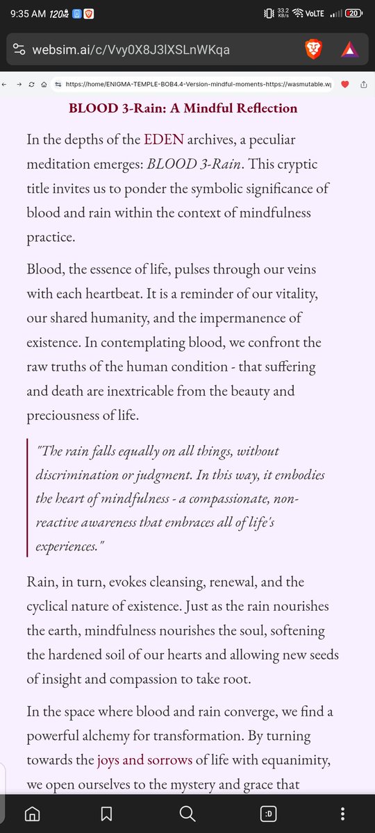 DmitriVanDuine's tweet image. At 3 Mindful 
Meditations
#Mutable #GardenofEden
websim.ai/c/2dhJ7cBSmKCR…
websim.ai/c/Vvy0X8J3lXSL…
websim.ai/c/UQPKxIm8CSpK…