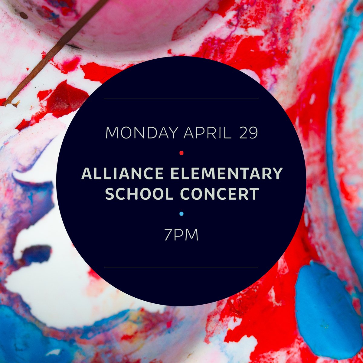 📢The Fine Arts Showcase kicks off on Monday! 📢

The District Art Show 🧑‍🎨 will be run April 29 - May 3 from 2:30-8 pm in the AHS Gym.

The Art Show Reception is Monday at 6 pm with the Alliance Elementary School Concert 🎤 at 7 pm.

We hope to see you there! #RepthatA