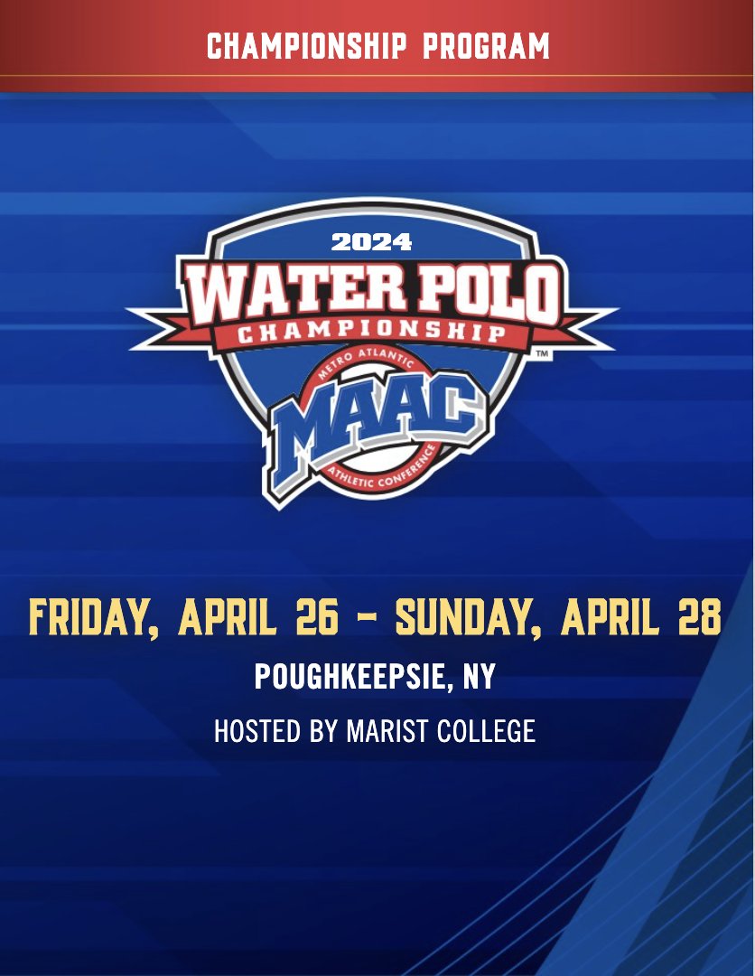Get ahead of the action and check out our 2024 MAAC Water Polo Championship Program ! 📕: bit.ly/44jJqRi 1pm-Mount St. Mary's vs. LIU 📺 : es.pn/4a00DQZ 4pm-La Salle vs. Iona 📺 : es.pn/49TxFT0 #MAACSports x #MAAPWP