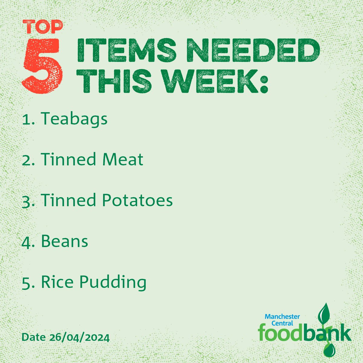It’s #FoodbankFriday and we’ve had another busy week supporting nearly 400 Mancunians in need! 🐝 This has left our warehouse a little low of a few items. Can you support us by donating through our @givetodayuk page? Thank you! 💚 givetoday.co.uk/manchestercent…