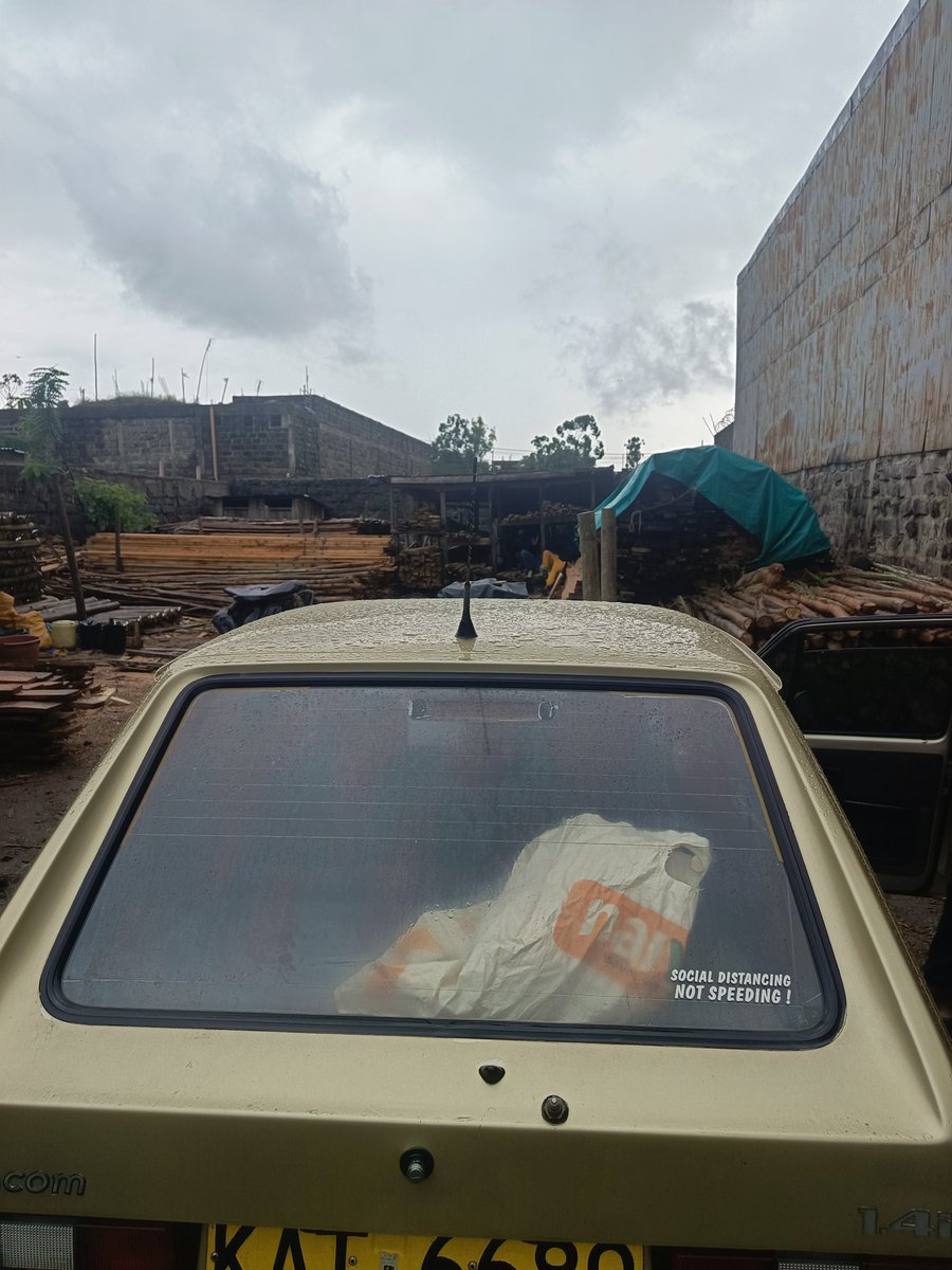 Gari yenu iko inside Jikaze Timber Yard, isinya