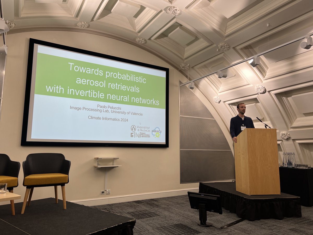 🎙️ Excellent talks from Elena Fillola, Eliza Duncan, and Paolo Pelucchi in our session 'On Aerosol & Atmospheric Applications,' chaired by @rblourenco! ⛅️☁️🌧️ You might say we're really reaching for the sky on Day 3 here at #ClimateInformatics 2024, hosted by @turinginst!