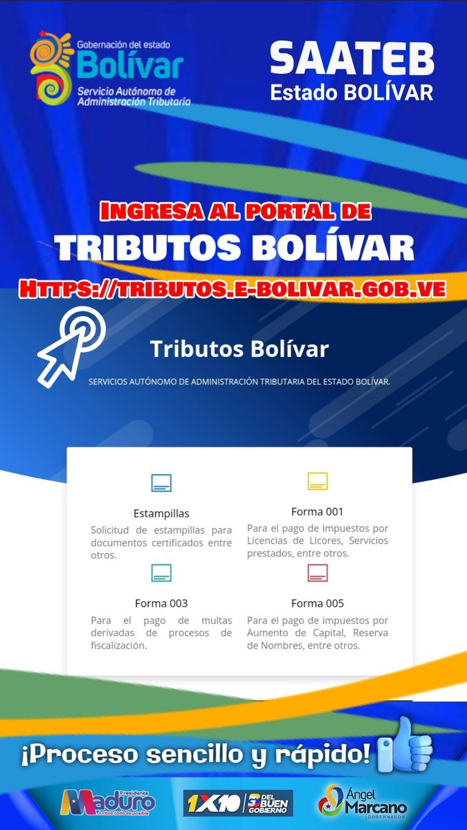 🇻🇪 ¿Ya conoces nuestro portal? Entra ya y disfruta de nuestros servicios: tributos.e-bolivar.gob.ve