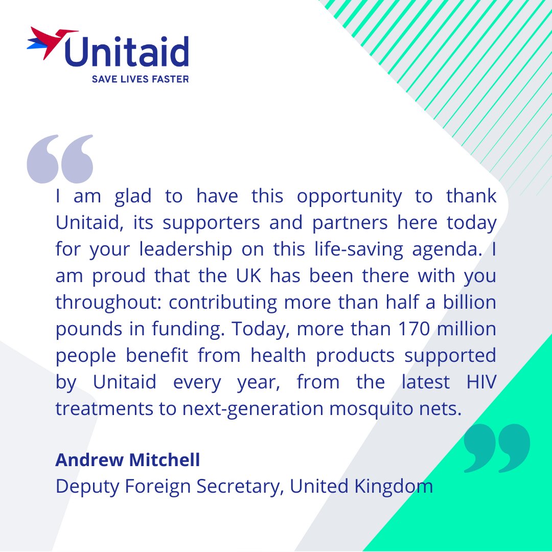 The UK🇬🇧, through leaders like Deputy Foreign Secretary @AndrewmitchMP (@FCDOgovUK), has been instrumental in advancing Unitaid's mission. Their generous funding propels our efforts to innovate and expand access to critical health technologies worldwide. cc @FCDOResearch