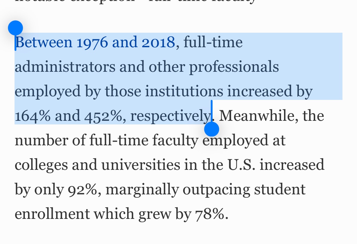 feel like under discussed in why college administrations are acting insanely now is that colleges are no longer really places of education as much as bureaucratic money laundering operations