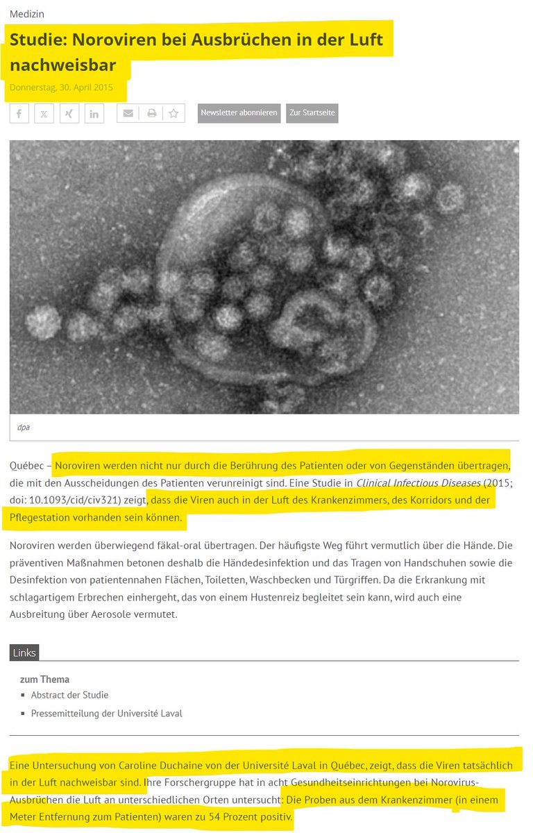 Weil es einige nicht glauben mochten, obwohl die Studienlage eindeutig ist: 

#Noroviren werden auch über die Luft übertragen. 

(Was glauben die Menschen eigentlich, warum bei Infektstationen seit Jahrzehnten HEPA-14-Filter in den Schleusen Pflicht sind?)…