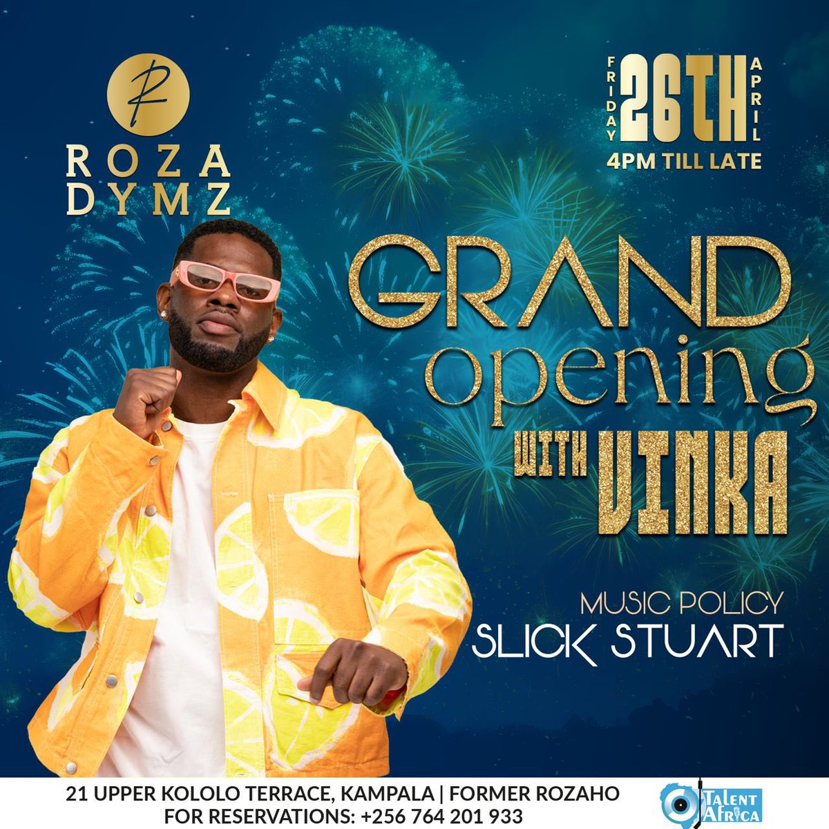 🚨The Gates are Open! This evening’s Grand Opening will feature the sensational @IamVinka, the illest @djSlickStuart, the beautiful @iamalisha250 and the Queen @sheilasalta herself. Make your way to #RozaDymzKLA. 📍21 Upper Kololo Terrace, Kampala #RozaDymzUnveiled