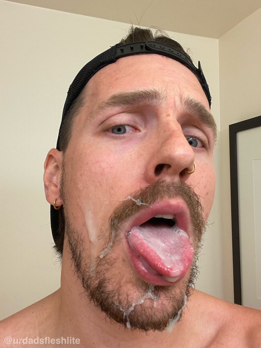 urdadsfleshlite's tweet photo. guess which of twitter’s favorite penises left this thick, chunky, creamy load on my tongue and face https://t.co/HAnmBFehDF