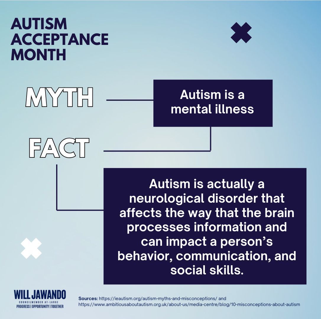 People often misunderstand and stereotype autism, making it harder for our neurodiverse community to thrive. Don't let misconceptions about autism keep you from being a better neighbor, employer, caregiver, or friend. More: autismsociety.org/the-autism-exp… #AutismAcceptance #mythbusters