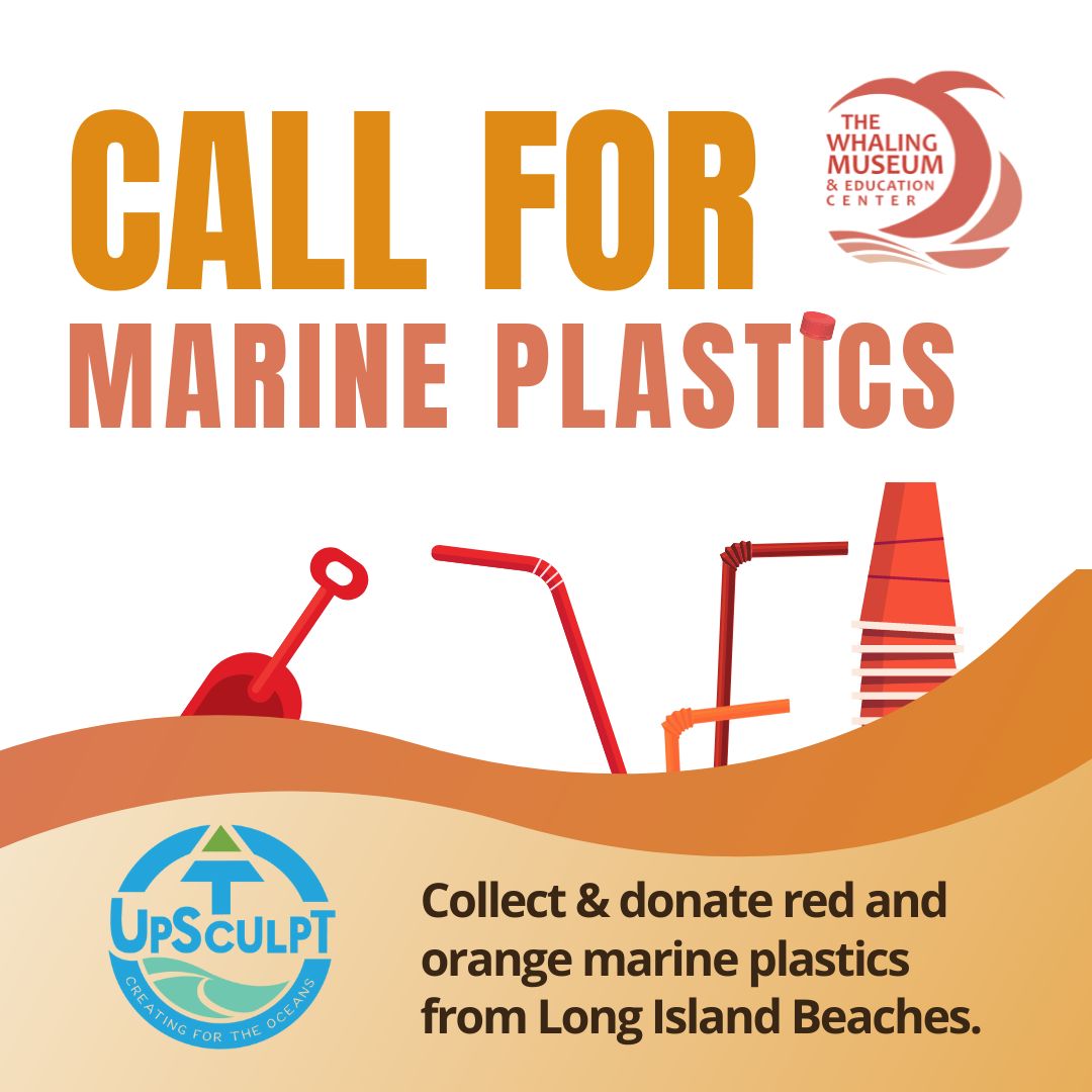 Join us & @UpSculpt in a call for orange & red marine plastics! Our fall exhibit, Monsters & Mermaids, features a kraken sculpture by Cindy Pease Roe, made from plastic debris collected from Long Island beaches. Help us gather materials & make a statement for marine conservation!