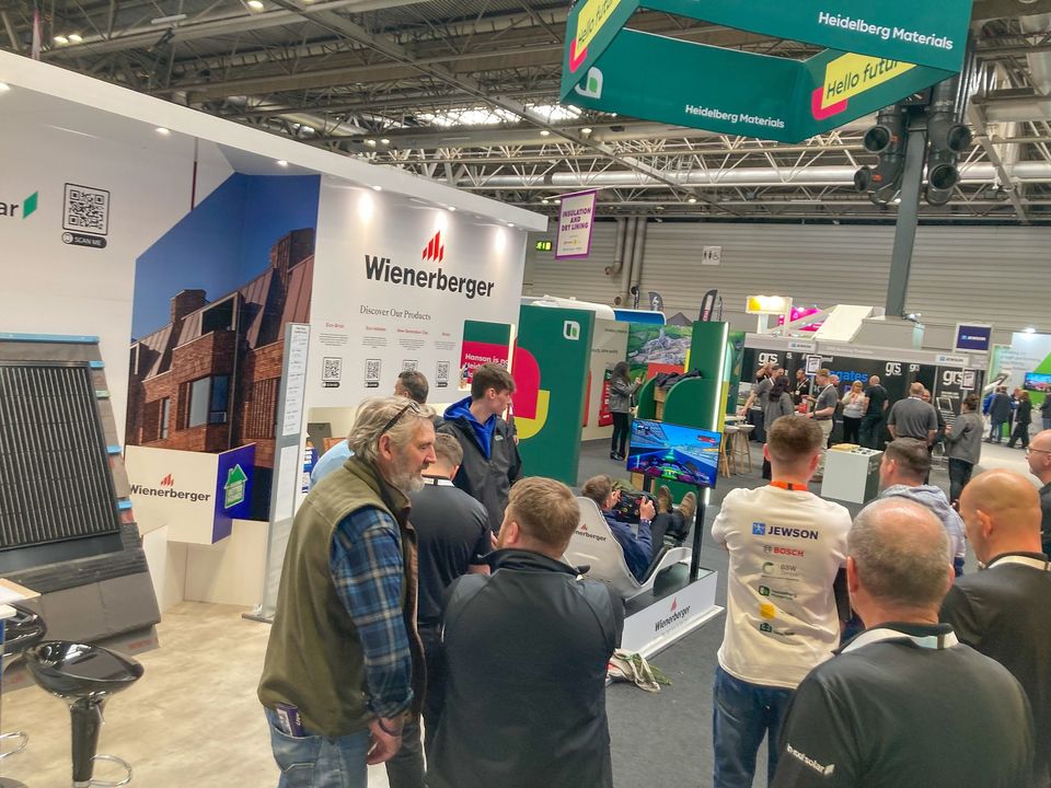 Fantastic day @ @Jewson Live @ the NEC Birmingham discussing our extensive range of energy-efficient products such as the Eco-brick, in-roof solar, Eco-habitats & more… Our F1 simulator received a lot of attention because who wouldn’t want to ‘get in the fast lane to #NetZero’!