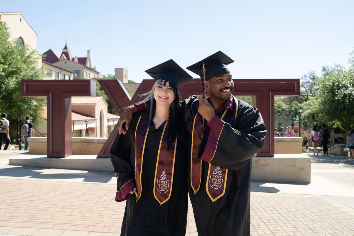 We’re 2 weeks away from #TXST24 Spring Commencement and #TXST125! 🎉 Here are a few reminders for the big day: 🎓 Wear comfortable clothes & shoes under your gown 🐾 Plan your route & parking BEFORE graduation day Commencement FAQ: txst.edu/commencement/g…