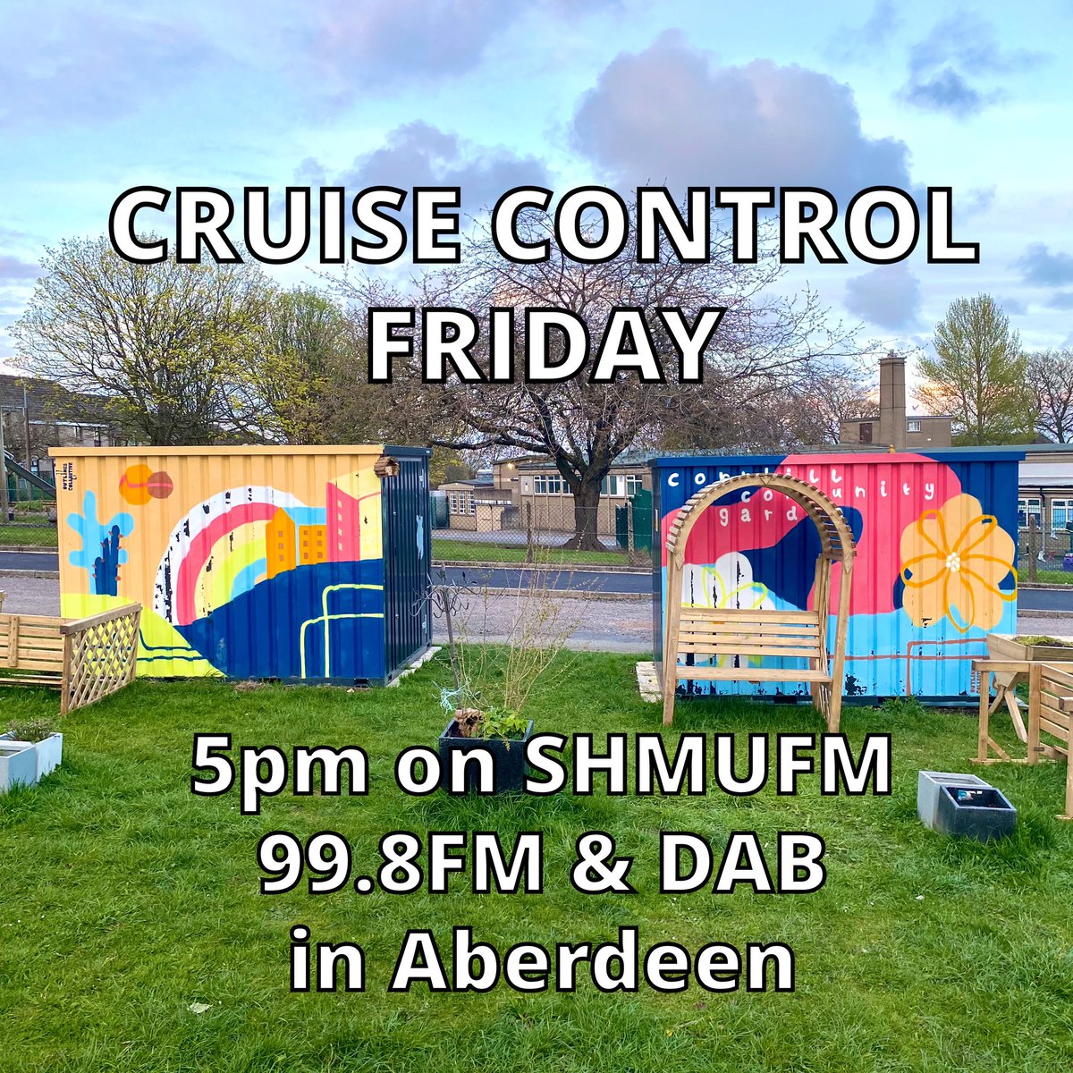 Join me LIVE at 5pm today for Cruise Control Friday on ShmuFM.
We’ve got the #BirthdayBash, YOUR Aberdeen #WeekendGigGuide & more!
99.8FM & DAB in Aberdeen, online at shmu.org.uk/fm or ask your smart speaker to “Play Station House Media Unit”
#MakeFridayFunky.