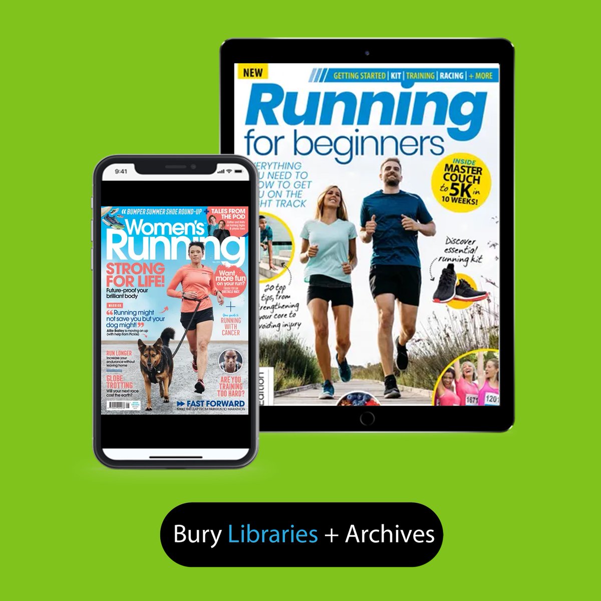 Check out our free running eMagazines on @BorrowBox if you fancy doing the Couch to 5K or even a marathon next year! Just download the app, sign in with your library details and get browsing: bit.ly/BuryBorrowBox. 🎧 📱 🏃‍♀️