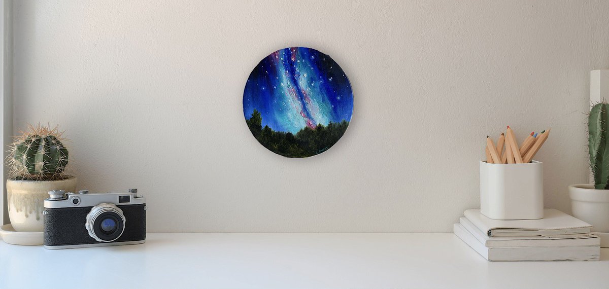 Milky Way 
Professional grade oils on 6” canvas 

chrissysparksart.etsy.com/listing/168510…
#sciart #astroart #astronomy