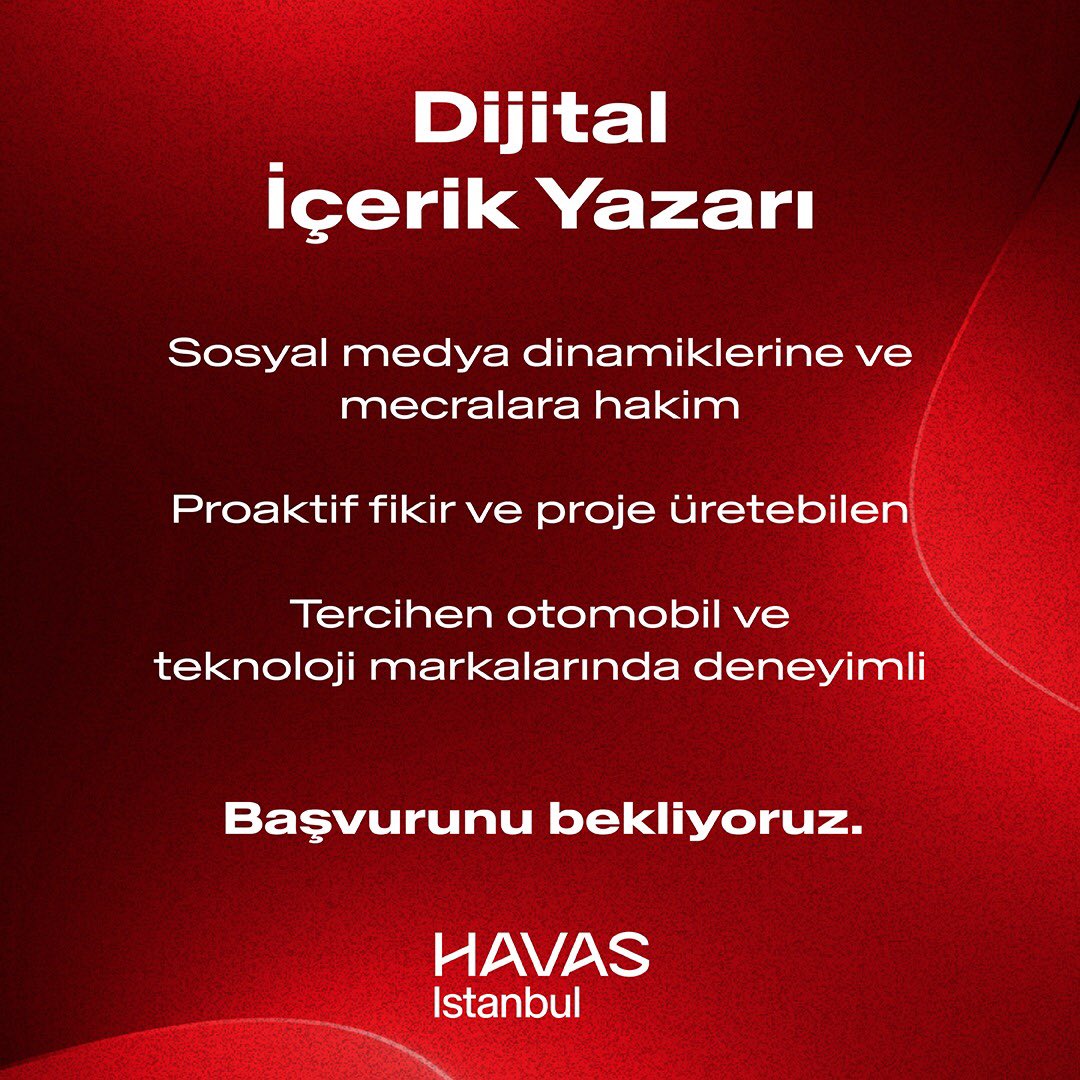 Başvuru için tıklayınız: havas.talentics.app/jobs/65c085b6-…