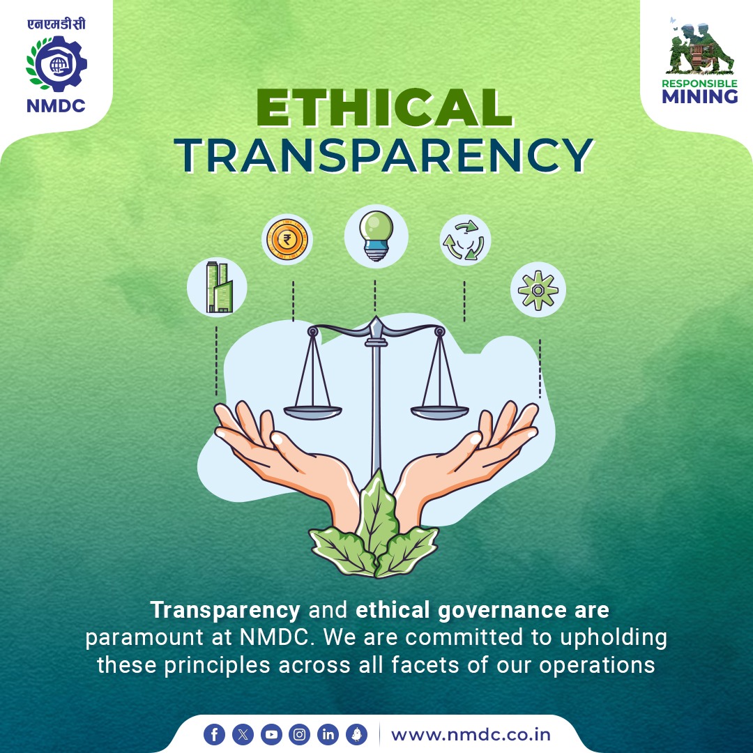 At #NMDC, transparency isn't just a policy, it’s a promise. Our governance practices, from environmental compliance to financial transparency, ensure accountability at every step. This proactive integrity enriches our partnerships and secures our position as a leader in industry.