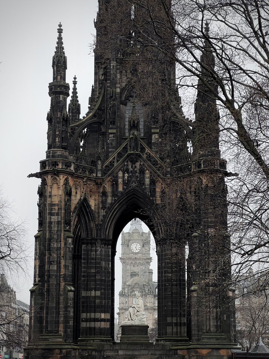 Scott Monument (with the Balmoral clock tower), Edinburgh
