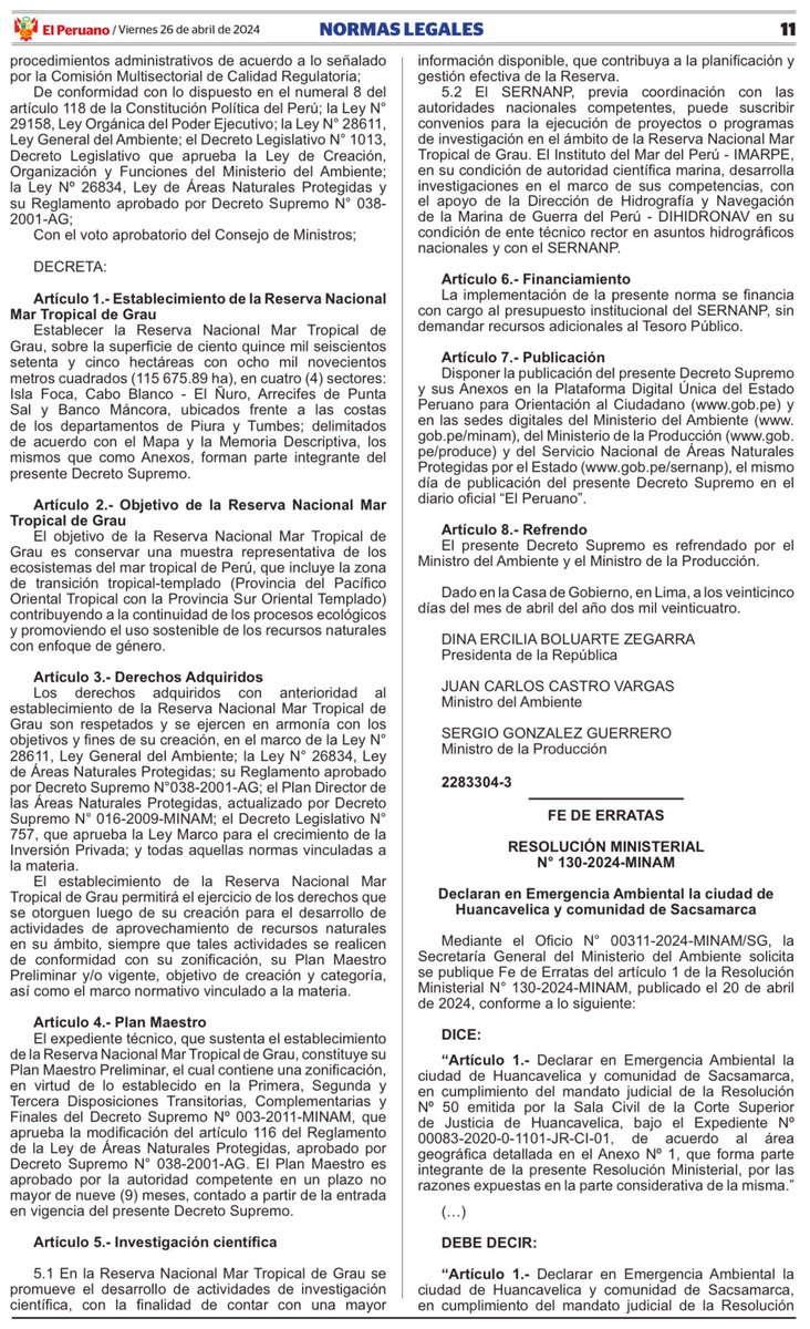 Celebro la creación de la Reseva Nacional Mar Tropical de Grau. 14 años de esfuerzos superando incomprensiones. La conservación de este valioso ecosistema contribuirá al desarrollo sostenible. Felicitaciones al @MinamPeru y @SERNANP y a todos aquellos que contribuyeron a lograrlo