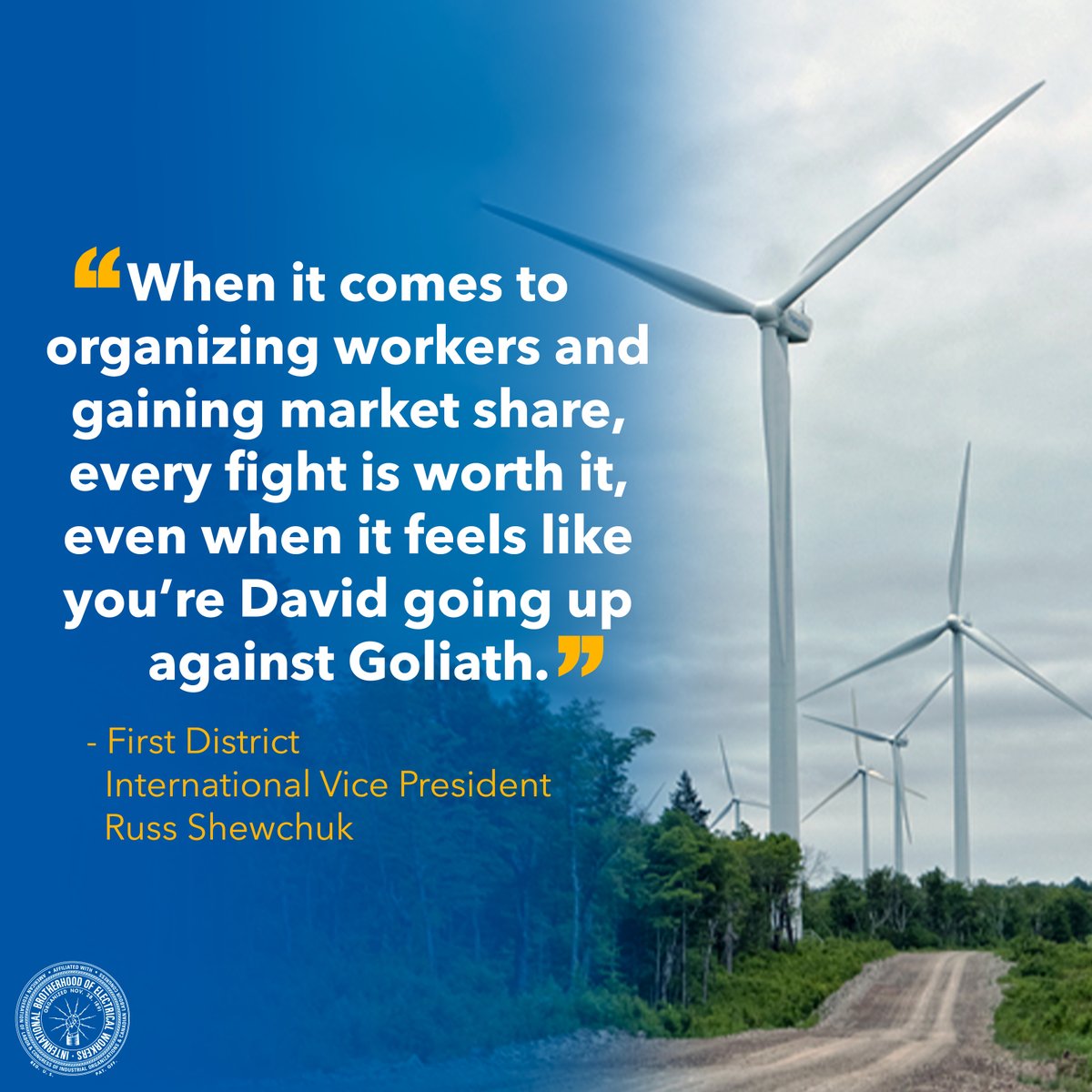 When a company used legal loopholes and technical trickery to prevent the IBEW from bidding on a project to rebuild a troubled New Brunswick wind turbine farm, the leaders of Moncton Local 1555 fought back. bit.ly/3U8ceaU