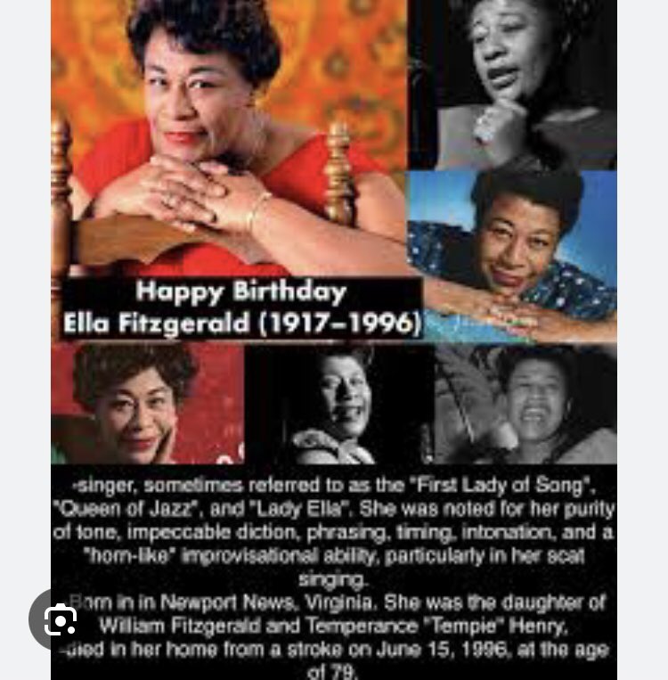 Heavenly Happy Birthday 🎊🎂🕊, Ella Fitzgerald @firstladyofsong !
#ellajanefitzgerald #newportnewsvirginia #singer #jazz #swing #bebop #traditionalpop #blues #soul #doowop #post-bop #rockandroll #sportsandentertainmentfield #lifestyleblogger