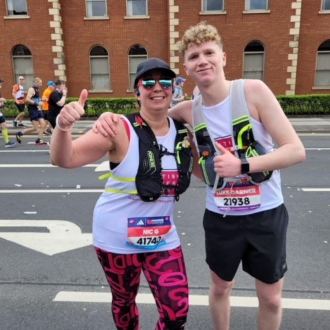 A big thank you to Nicola and Luke, who took on the Manchester Marathon together, raising over £2,500. They ran in memory of Luke's mother and Nicola's friend, Jo, who sadly passed away in July.