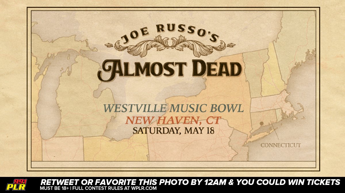 Today is #TwitterThursday on X!

RE-TWEET or FAVOR by midnight for a chance to win 2 tix to see Joe Russo's Almost Dead at @WestvilleBowl on Saturday, May 18th.

Must be a CT Resident, 18+ and following us to win. Account must be public. Winners will be announced tomorrow.