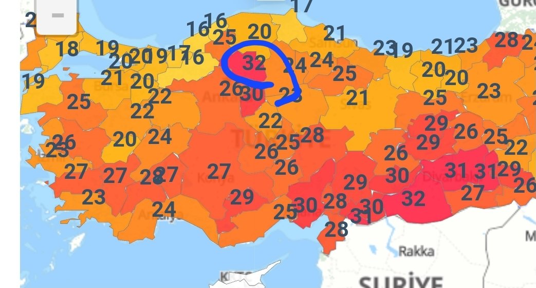 Cankırı'da uzun yillar Nisan ayı en yüksek sıcaklik rekoru 31.8 dereceyle kırıldı. Önceki rekor 03.04.1952 tarihinde ölçülen 31 dereceydi.